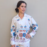 Ladies button-down pajamas set