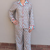 Ladies button-down pajamas set